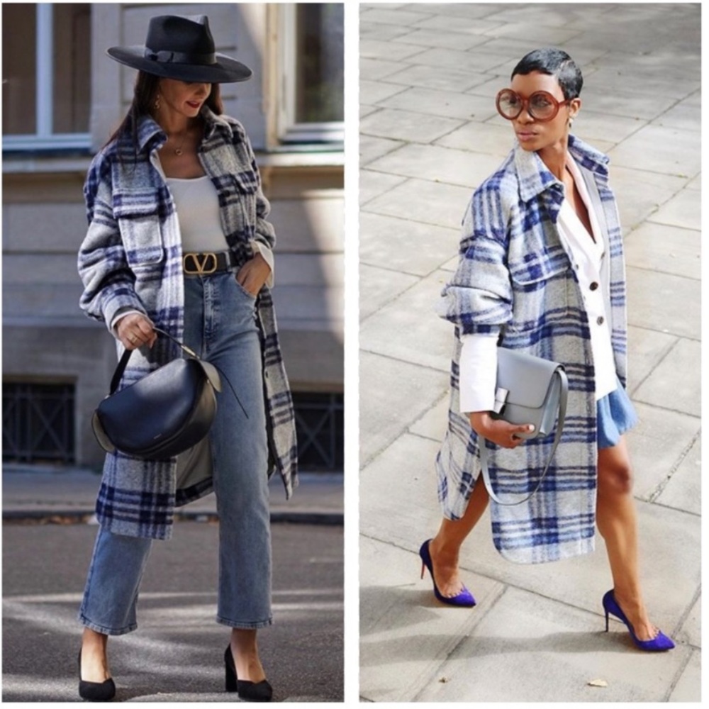 H&M Jackets & Coats Conscious Plaid Shacket XL